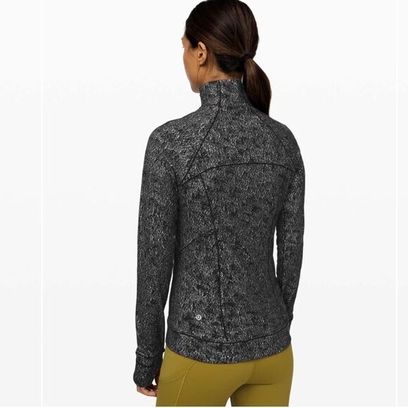 Lululemon Outrun the Elements 1/2 Zip in Misted Jacquard Black White - Picture 8 of 15